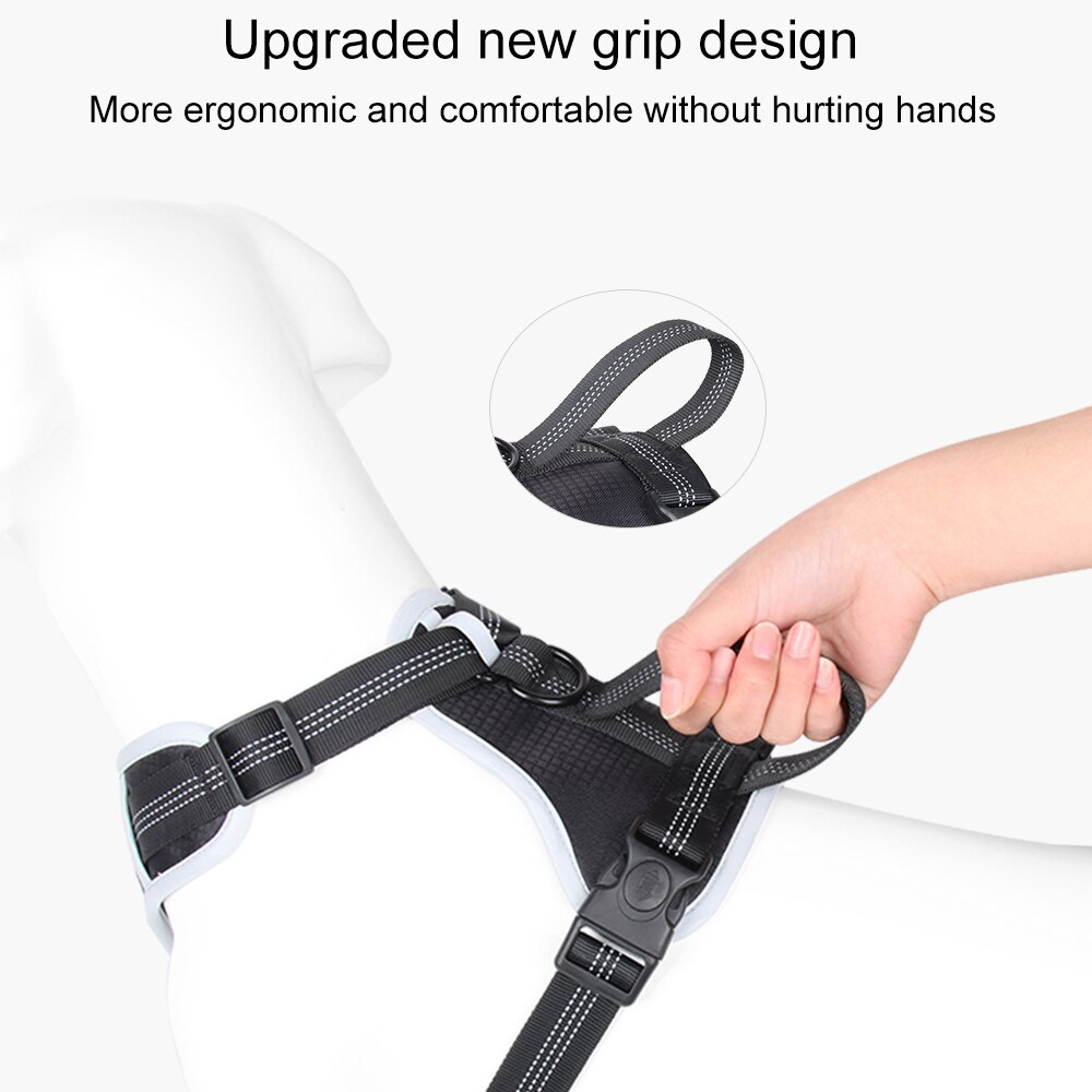 No Pull Breathable Large Dog Harness Reflective Adjustable Pet Dogs Harness Vest for Medium Big Dog Running Training Harnesses