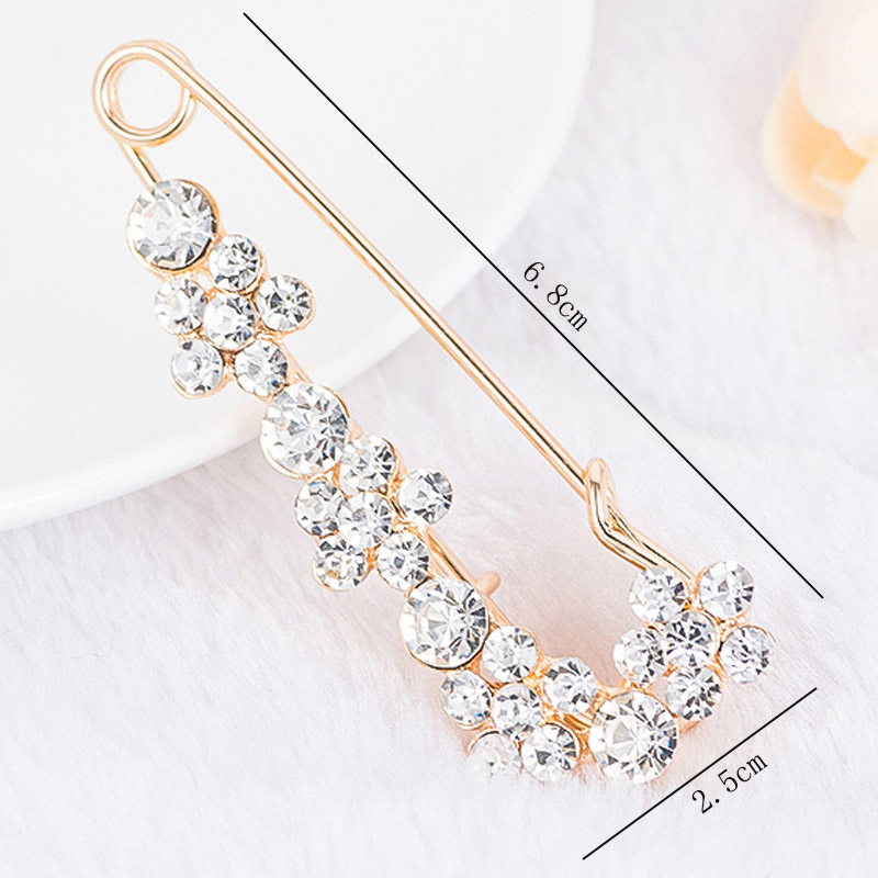 LNRRABC Elegante Kroon Crystal Flower Sjaal Gesp Broche Pin Revers Pin Kraag Vrouwen Meisje Pins Badges Voor Kleding Ornament