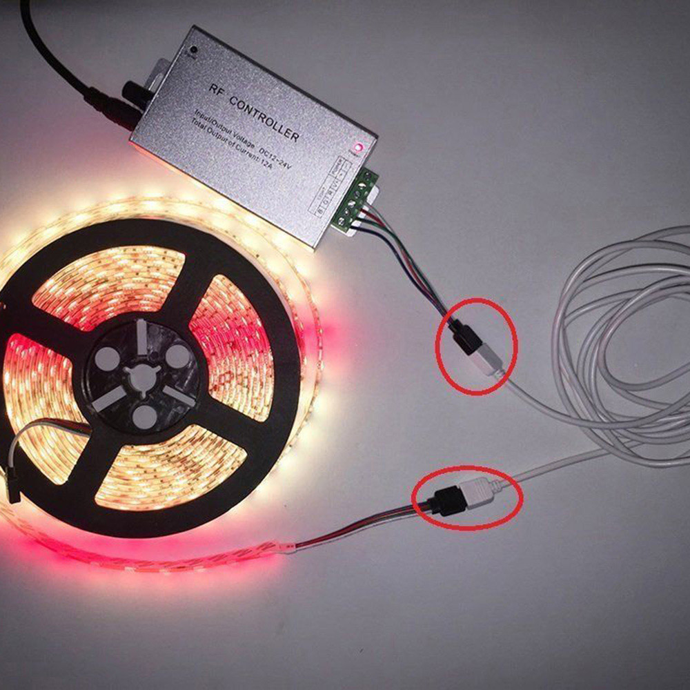 1m/4- pin smd 3528/5050 rgb led strip lys forlængerkabel strømledning