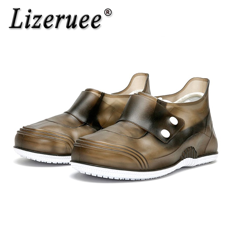 Lizeruee Regen Schuhe Abdeckung PVC Wasserdicht Winddicht PVC Regen Stiefel Wiederverwendbare Schuh Abdeckungen für Männer Frauen Überschuhe Stiefel Schuh C478