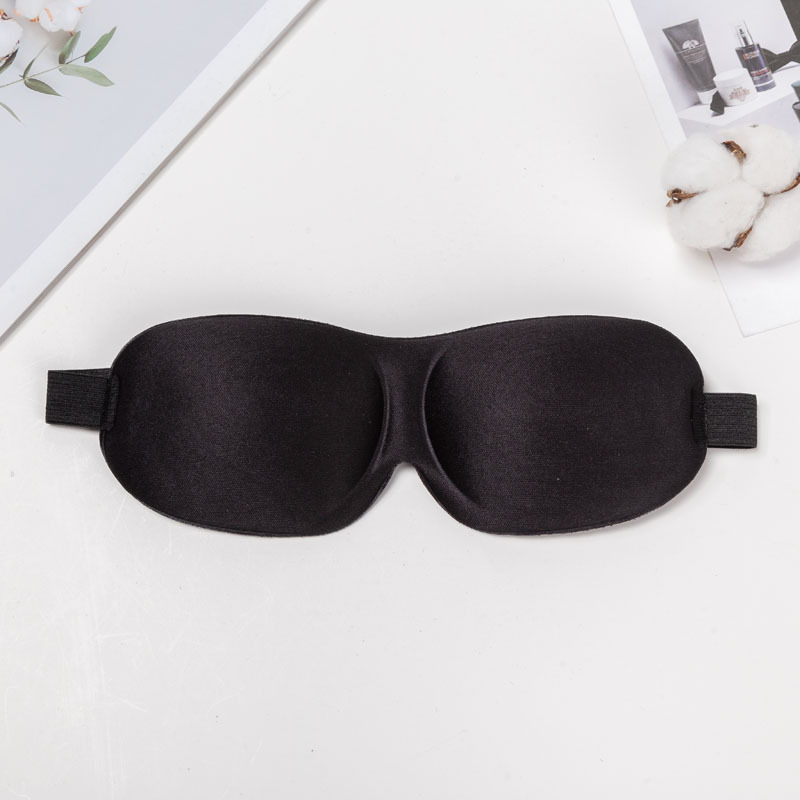 Mascarilla 3D para dormir para hombre y mujer, máscara de algodón estéreo para los ojos, para descanso de ojos, cuidado de la salud: Black