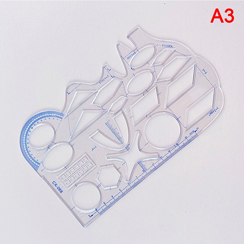 Angle Geometric Drawing Template Circle Maker Drawing Ruler Multifunctional Circular Drawing Measuring Scale: A3