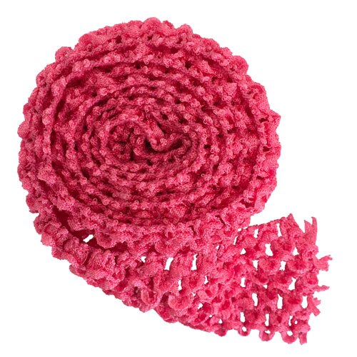 1.5 Inch Wide Crochet Headband Elastic Bands 1 Meter For Tutu Skirts Hair Bands Crochet Elastic Waistband By The Meter: Light Rose 1 meter