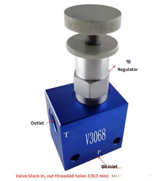 Válvula reguladora de presión V3068, válvula hidráulica ajustable Manual, válvula de seguridad, válvula de alivio, válvula reguladora de presión: Plata