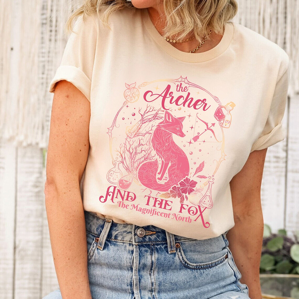 De Archer en de Fox Comfort TShirt Leuke Fantasy Boeken Jumper Shirts Cadeau voor lezers Hookish Bookworm Tee Y2K Top Streetwear: XXXL / Beige