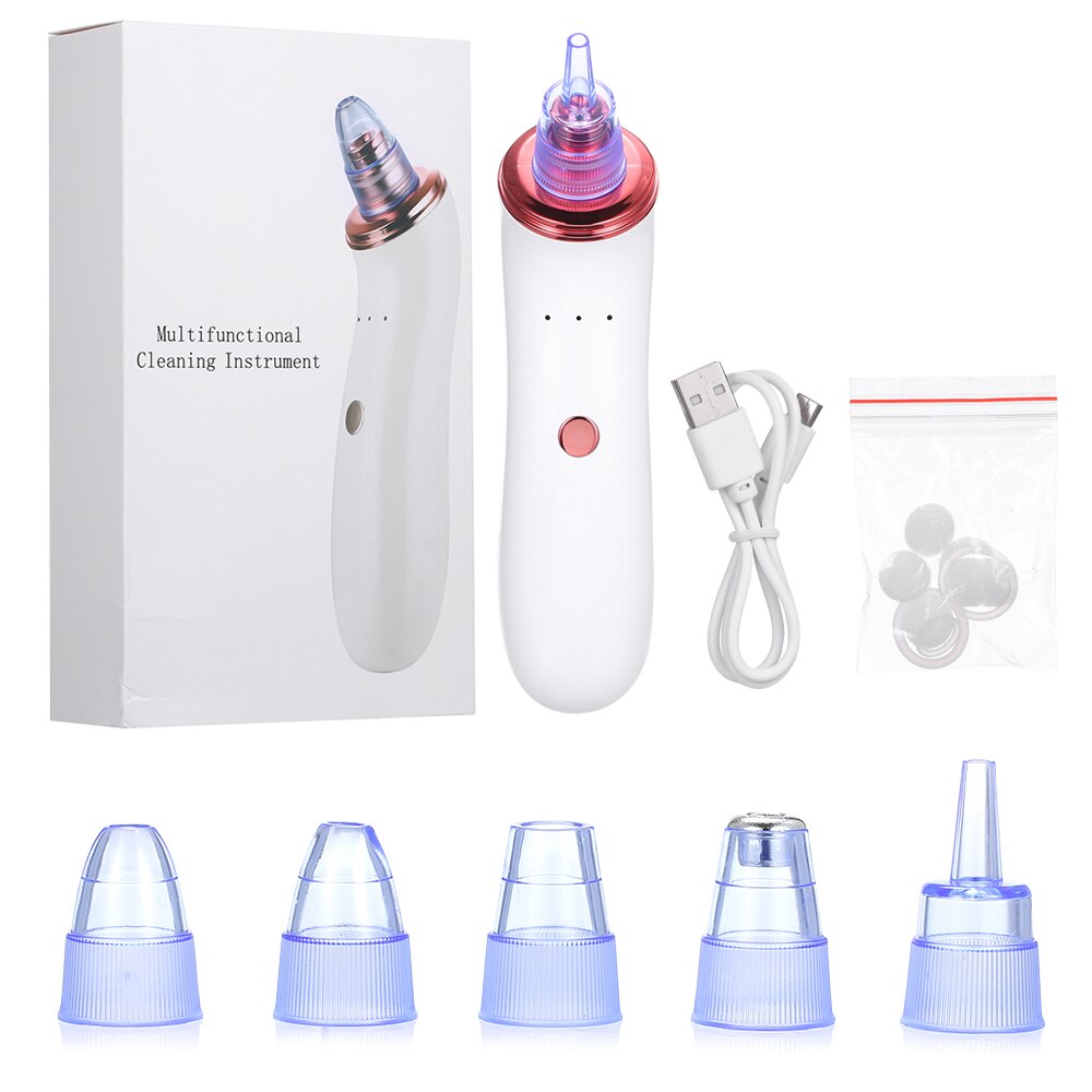 Electric Blackhead Suction Device with 5 in 1 Pimple Zit Comedone Extractor Tool Acne Removal Kit Blackhead Remover: Type 1