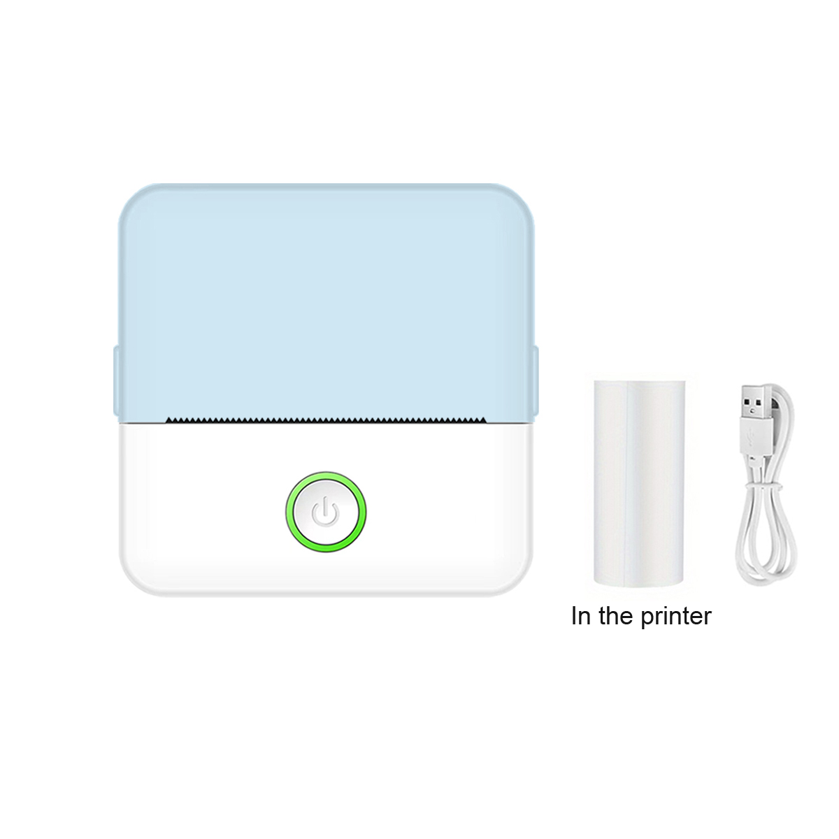 Mini Portable Printer Thermal Printing Sticker Wireless Inkless Mini Pocket Printer Self-adhesive Label Printer Photo Printer: black