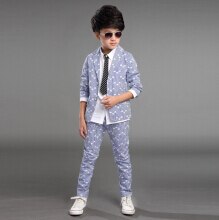 Kid suits boy blazer suit set children boy blazer 3pcs/set jacket+ pants+shirt classic suit for boy suit clothing set: picture color 01 / 8T