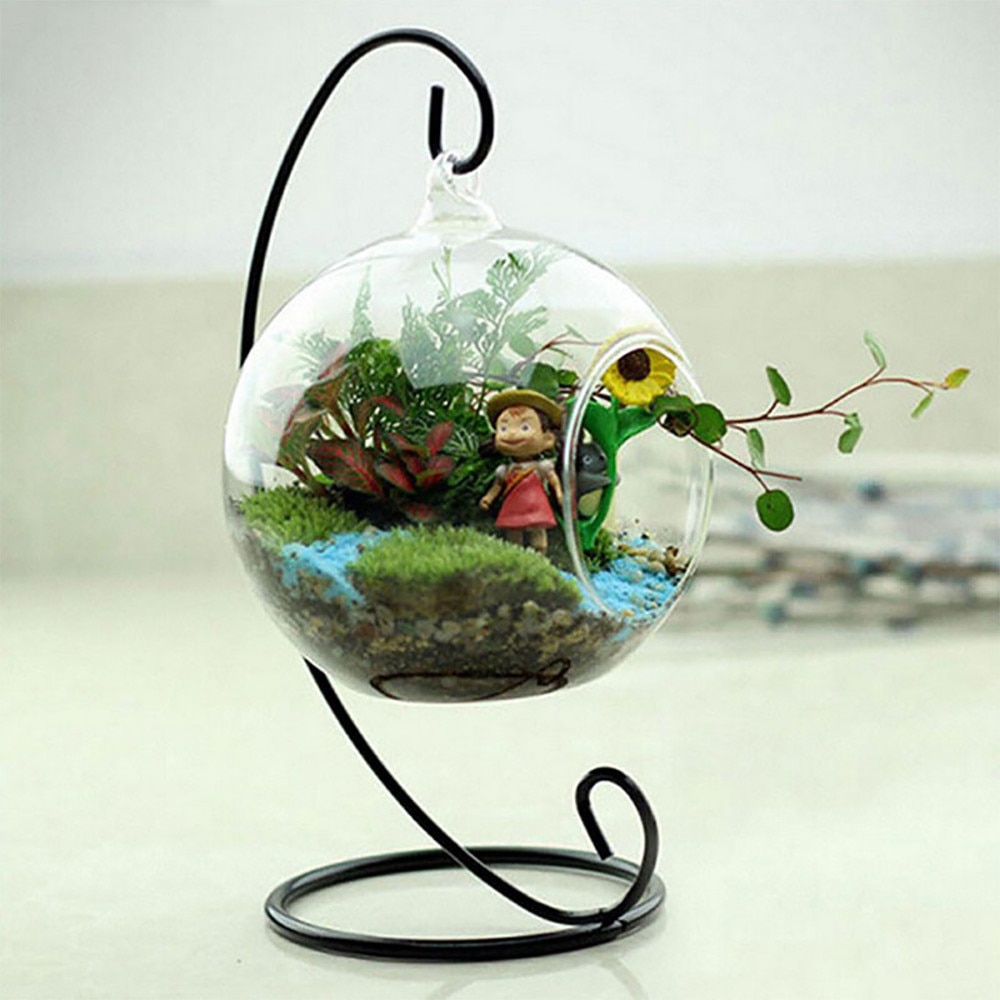 Creatieve Kandelaar Stand Home Decoratie Ijzer Metalen Lantaarn Stand Opknoping Kandelaar Glas Globe Kaars Ornament Houder Ad
