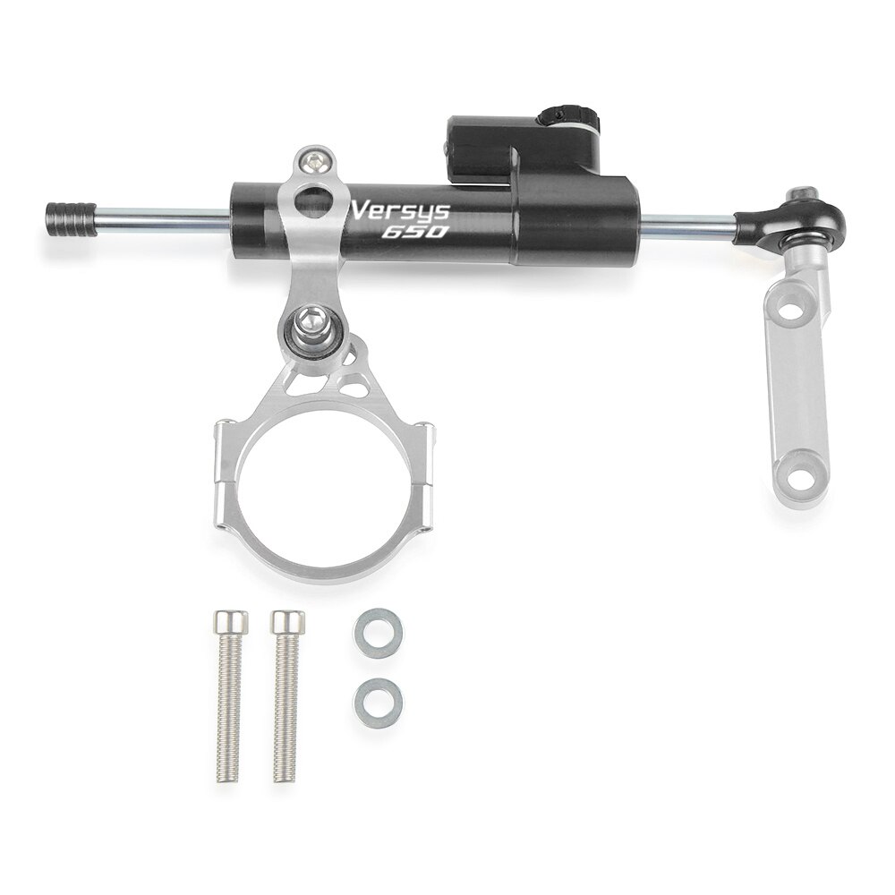 Pour Kawasaki Versys 650 Versys650 moto direction stabiliser amortisseur Support Support Kit de montage: Black-Black-Silver