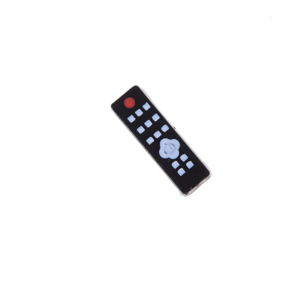 1 set tv + afstandsbediening, miniatuur breedbeeldtelevisie, platte lcd-tv, afstandsbediening, grijs, klassiek poppenhuisspeelgoed