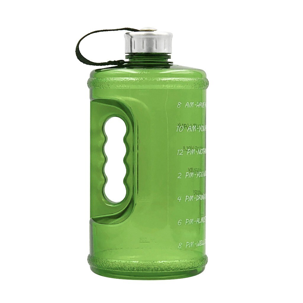 Gallon Water Fitness Workout Met Tijd Marker Drinken Grote 2.2l Grote Capaciteit Outdoor Fietsen Wandelen Vissen Draagbare Bottl