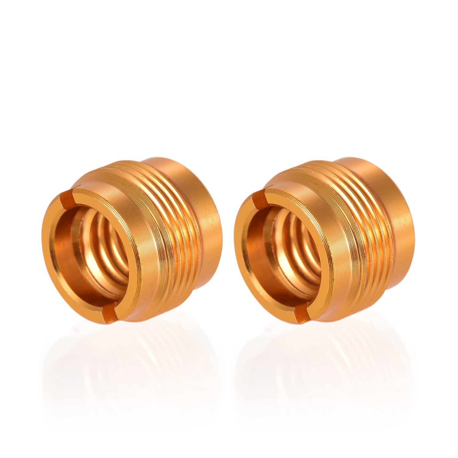 2 Stuks Microfoon Schroef Adapter 3/8 Inch Vrouwelijke 5/8 Inch Mannelijk Schroefdraad Moer Schroeven Voor Mic Micphone Stand Klem goud Kleur