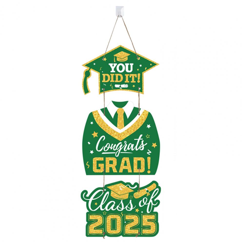Graduation Party Decoration Class of Graduation Hanging Sign Paper Door Decorations Set for Graduation Party Congrats Grad: green