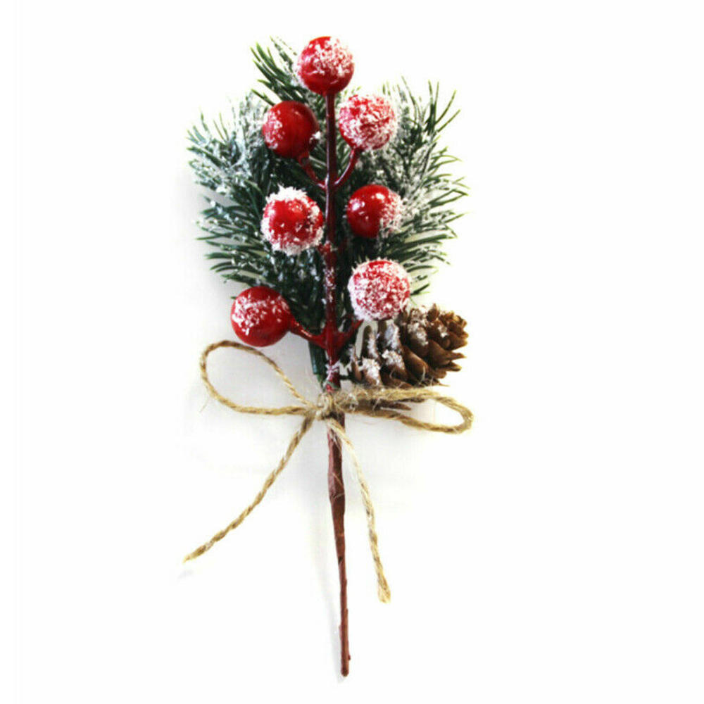Kerstbessen Kunstmatige Dennenappel Kerstversiering Simulatie Nep Bloem Dennenboom Tak Diy Home Party Bruiloft Decor