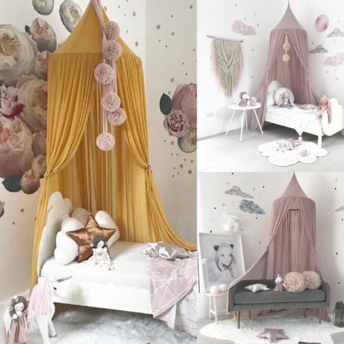 Prinsesse baby myggenet seng børn baldakin sengetæppe gardin sengetøj dekor hængt kuppel krybbe net