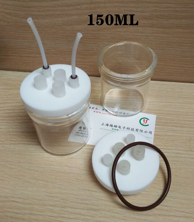 C001 sealed cell, straight five hole sealed cell, three electrode system. Electrochemical electrode.: 150ML