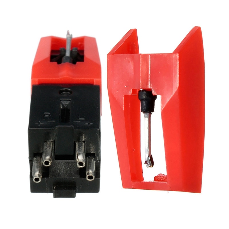 2 Pcs Turntable Diamond Stylus for Phonograph Turntable Vinil Lp Gramophone Record Needles Accessories Stylus & Red & Black and: Default Title