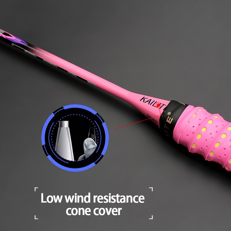 Top Super Licht 8U 62-67G Carbon Fiber Strung Badminton Rackets Offensive Type Racket Gratis Strings Zakken sport Racket