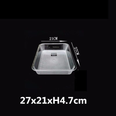 Bandejas de plástico acrílico para servir, platos rectangulares transparentes para servir frutas y verduras, juego de cena, platos cuadrados: 27x21xH4.7cm