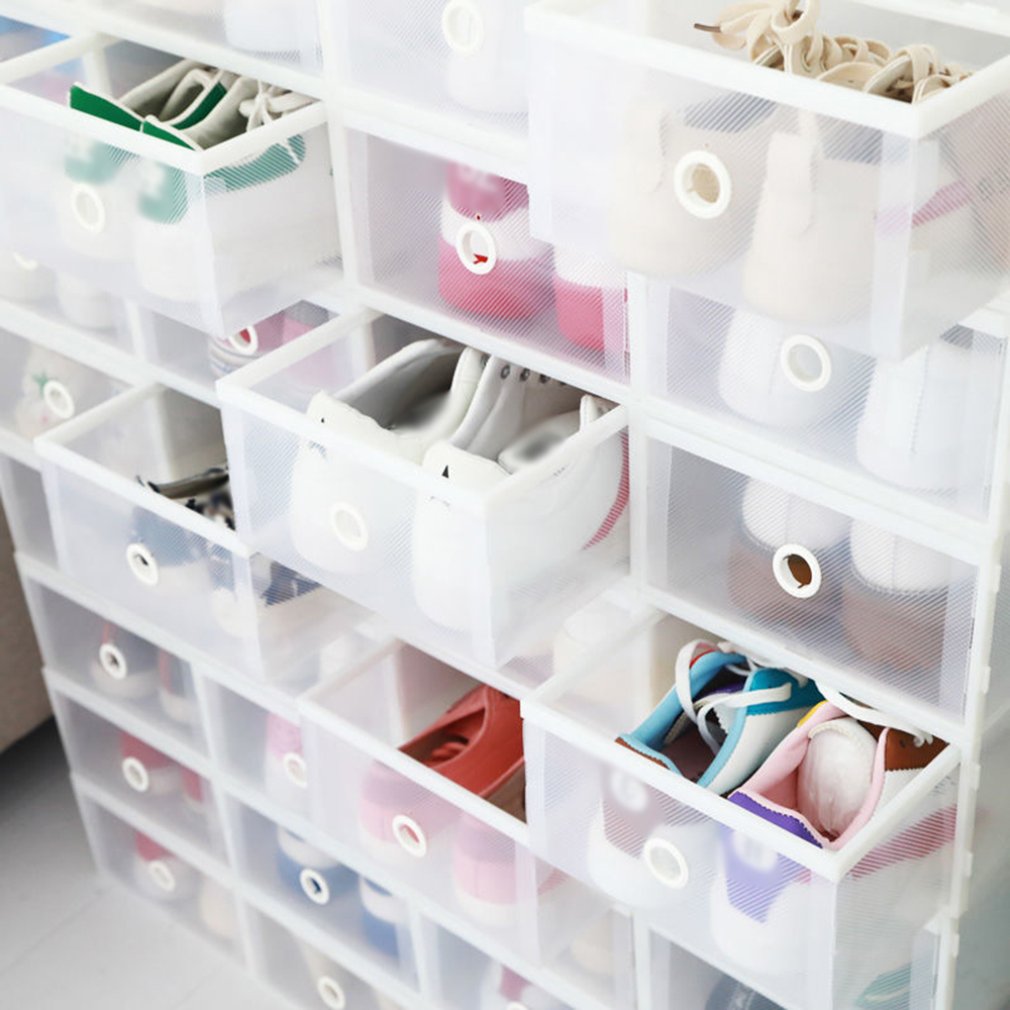 Transparante Plastic Schoenendoos Schoen Opbergdoos Schoenendoos Flip Cover Lade Schoen Opslag Artefact Verdikking