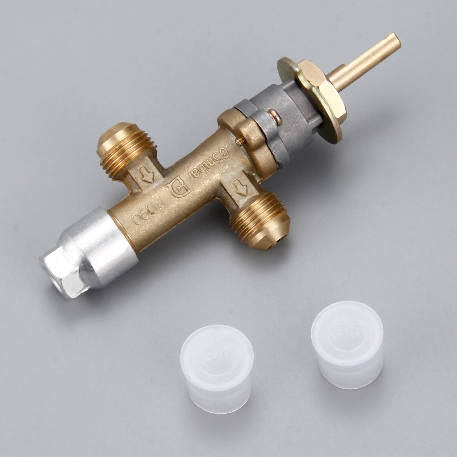 1PC Propane Gas Control Valve Safety Valve With Inlet And Outlet 5/8 6mm Valve Shaft For Gas Grill, Heater, Fire Pit, Fireplace