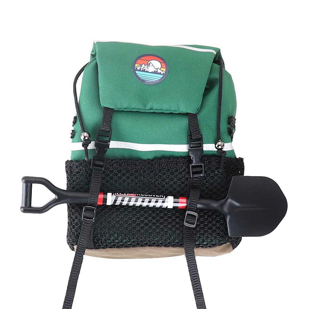 Mochila de simulación, bolsa de almacenamiento de pala, bolsa de equipaje, decoración de bolso para 1/8 1/10 coche trepador de control remoto Axial SCX10 Trax/como TRX4 D90: Gris claro