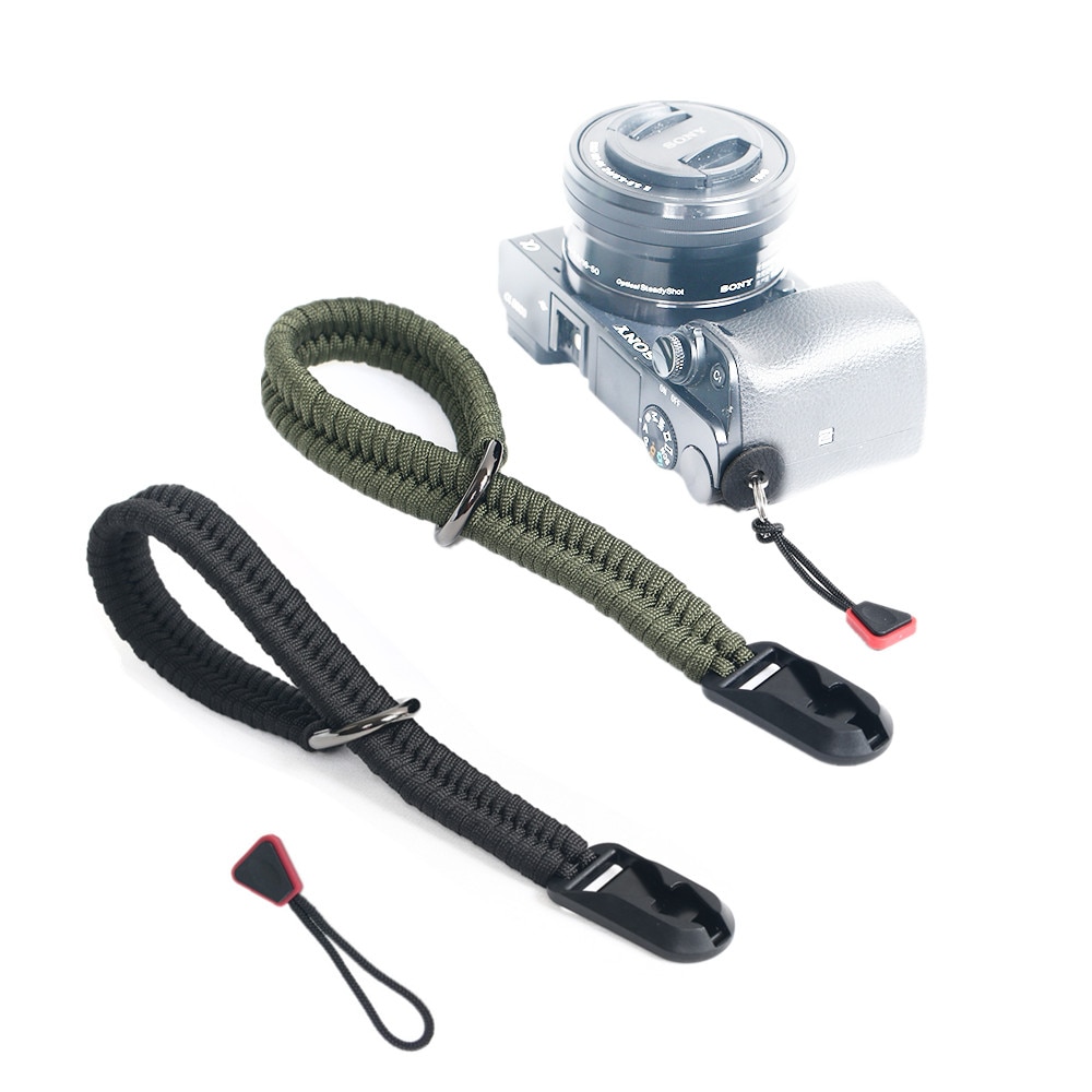 Boucle à dégagement rapide + dragonne en Nylon tissé, corde réglable, pour appareil photo Leica Sony Fujifilm Fuji Canon Nikon