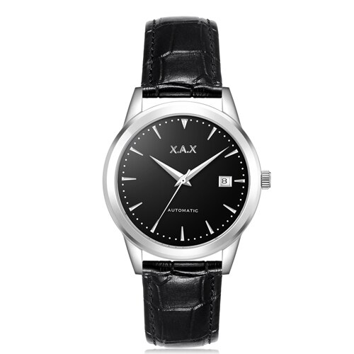 Mænds ure automatisk ur 3 års garanti ure automatisk bevægelse kvinder mekanisk ur: Sølv sort sort