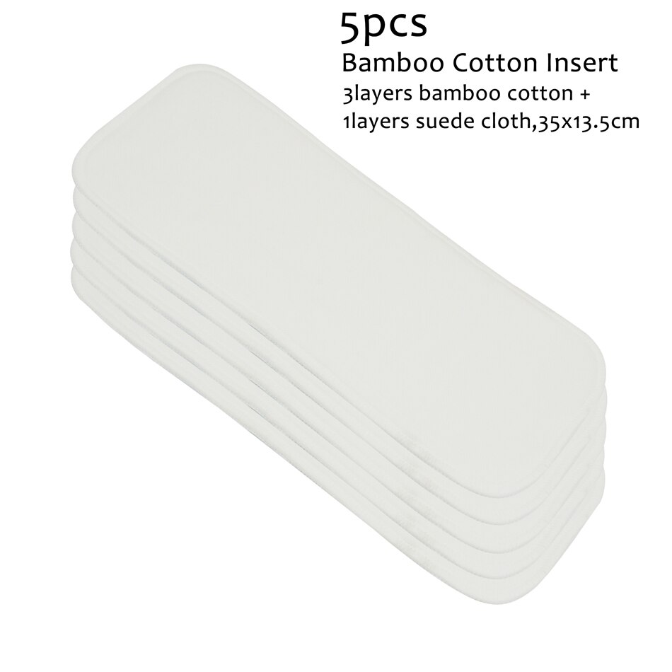WizInfant-inserción de pañal de algodón y bambú, tela de ante de secado continuo o fibra de bambú, para todos los pañales, de bolsillo, 35x13,5 cm: bamboo cotton