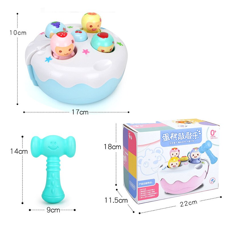 Baby Toys Knock Hit Electric Hamster Game Handheld Machine Puzzle Electric Knock Hamster Education Sound and Light Toys for Baby