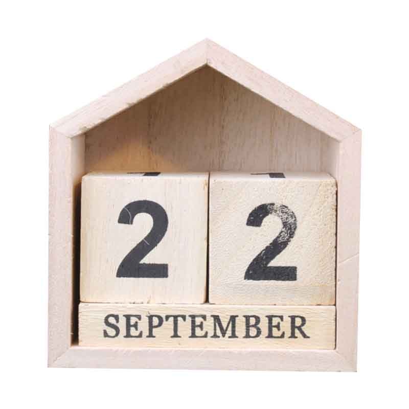 Houten eeuwigdurende, Desktop kalender, Houten Blok Week Maand Datumweergave, Herbruikbare Bureaukalender voor Home Office Decoratie