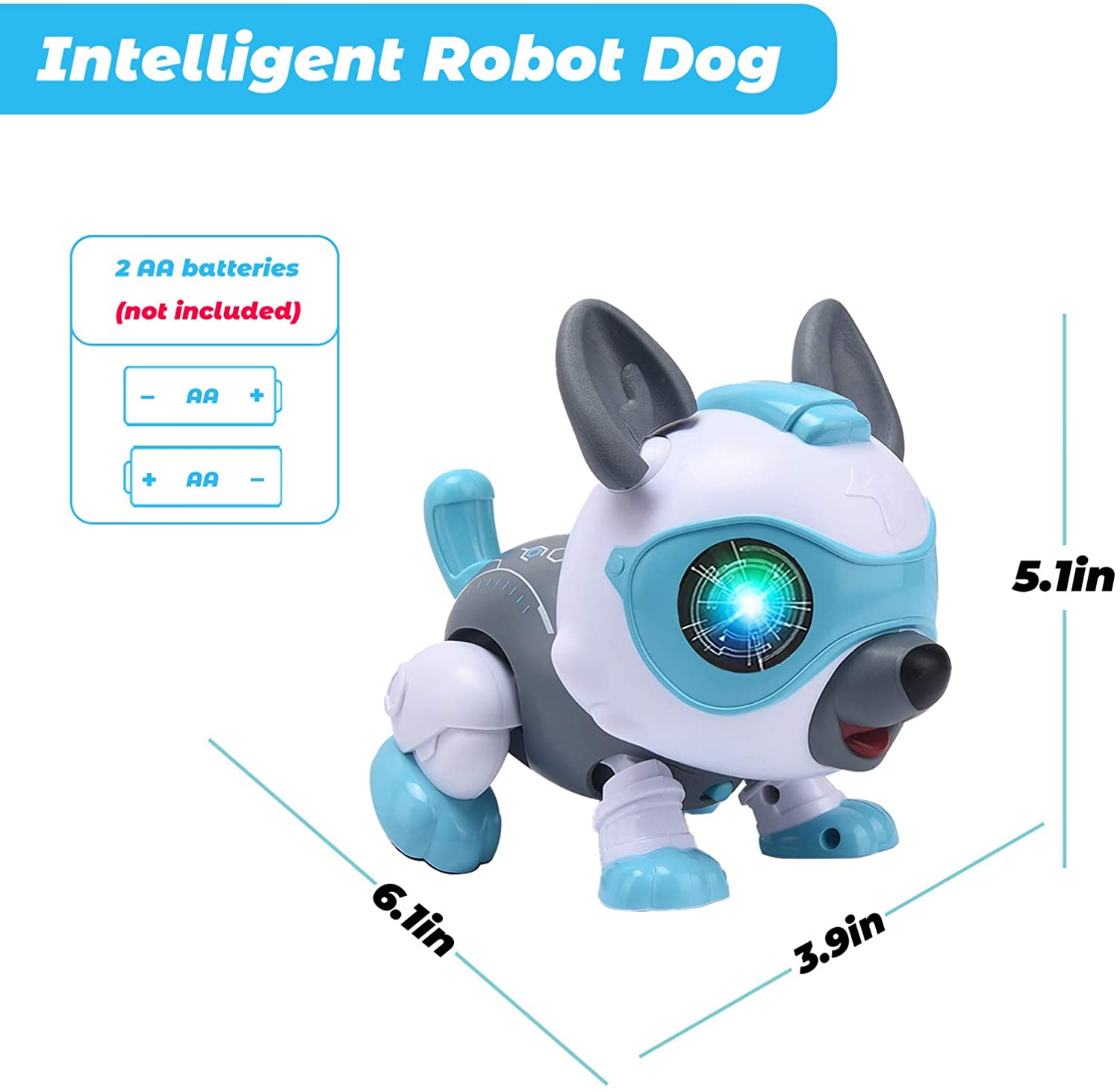 Animales de juguete de Perro Robot para niños, cachorro interactivo inteligente, educativo, para niños de 3 a 8 años