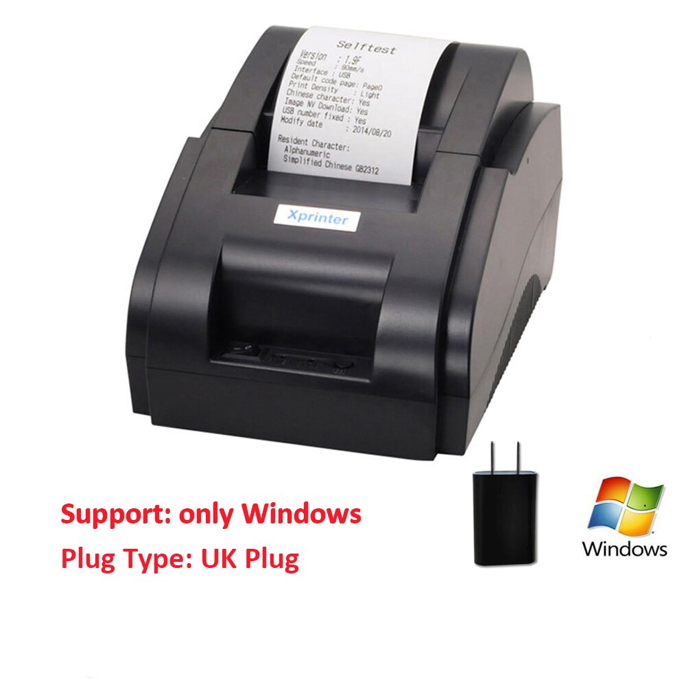 XP-58IIH Thermische Kleine Ticket Printer Printer Usb Machine Restaurant Pos Printer Voor Windows, Of Android En Ios: UK windows