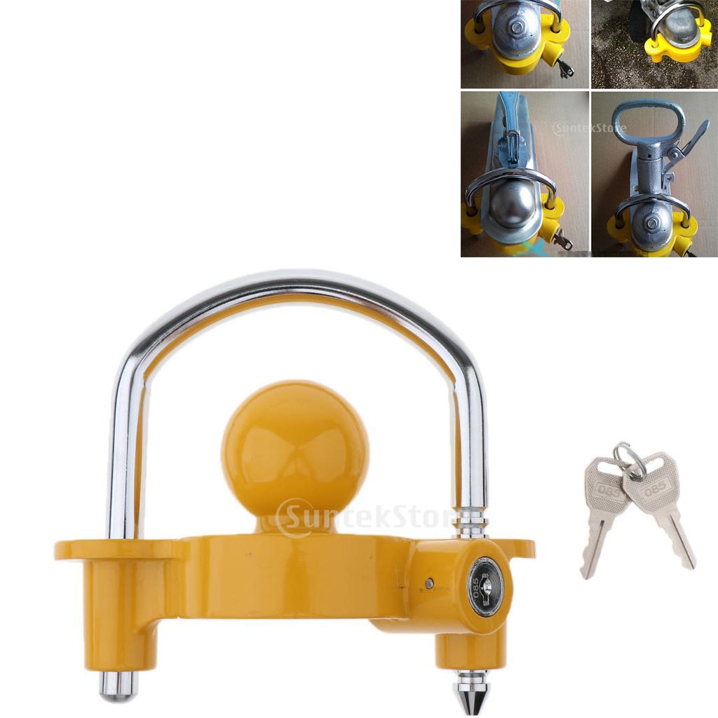 Trailer Hitch Lock Theft Deterrent – Universal Coupler Lock – Adjustable Fit for 1-7/8inch to 2inch 2-5/16inch Couplers