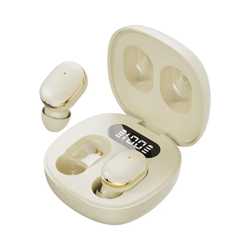 Auricolari Bluetooth Wireless TWS - Cuffie Trasparenti ENC - Display LED Potenza - Suono Stereo - Cancellazione Attiva del Rumore: Blu