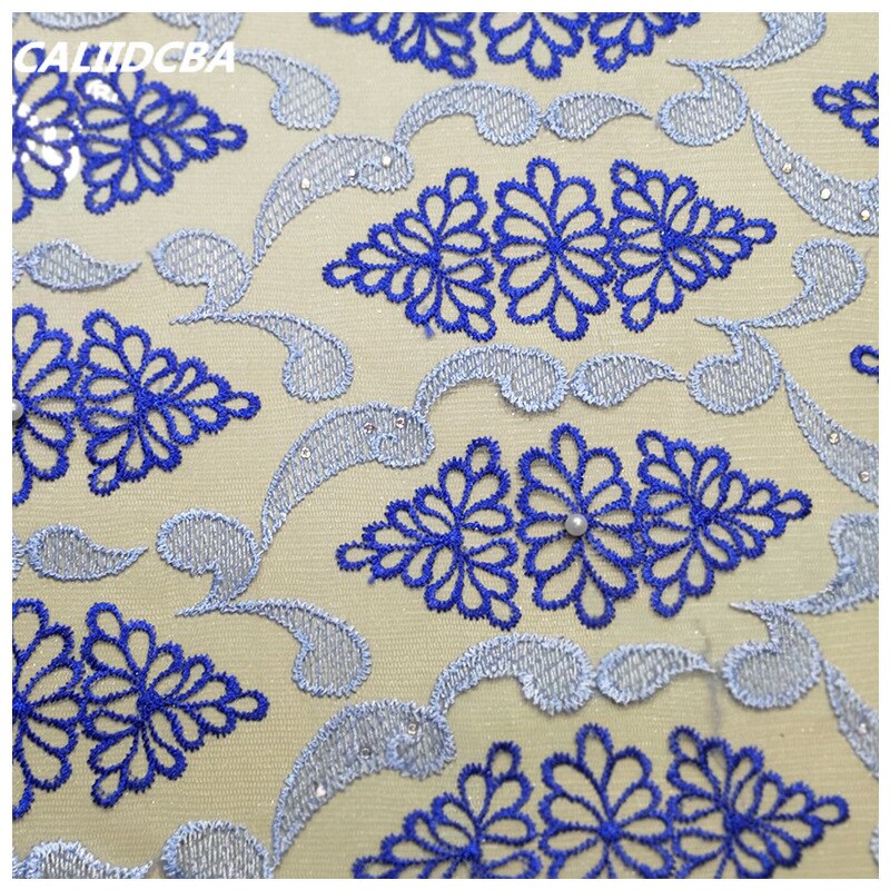 DIY Mesh Lace Fabric Embroidery Lace African Fabrics 5Yards Fabrics For Wedding Dress French Lace Fabric Women