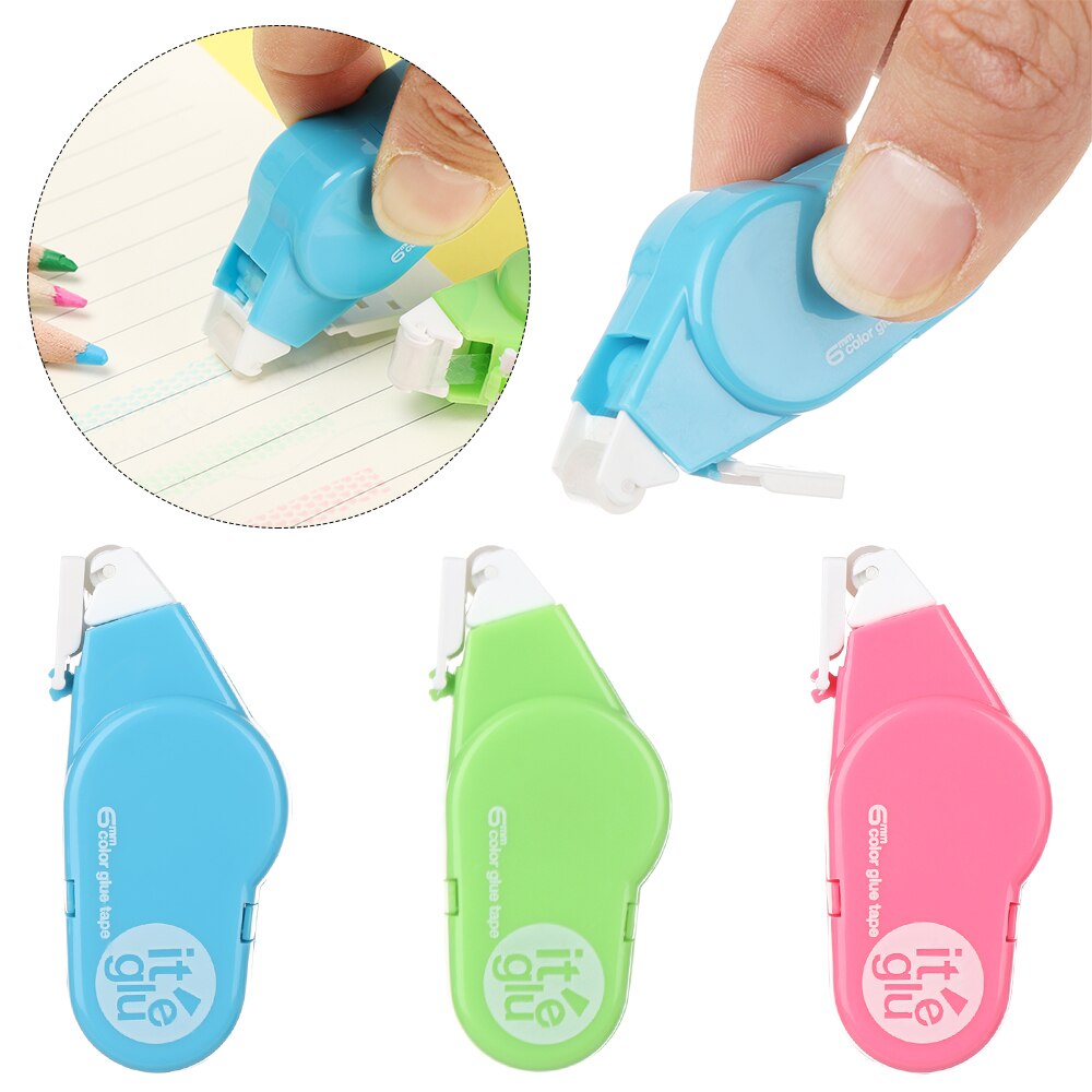 Lovely Refillable Dot Stick Roller Double-sided Adhesive Glue Tapes Dispenser for Office Student Stationery Scrapbooking Decor