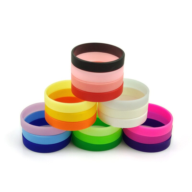 Silicone Rubber Wristband Flexible Wrist Band Cuff Bracelet Sports Casual Band For Anniversary Dating Party TXTB1
