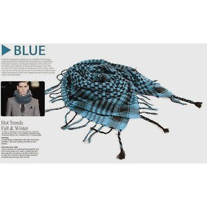 Women Men Unisex Checkered Arab Grid Neck Keffiyeh Palestine Scarf Wrap 100*100 cm 5 Colors: blue