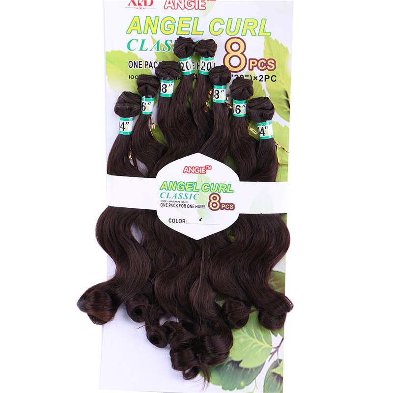 Schwarz Farbe Synthetische Haar Extensions Weave Körper Welle 8 stücke ein Satz Hitzebeständige faser Haar bundles: #4