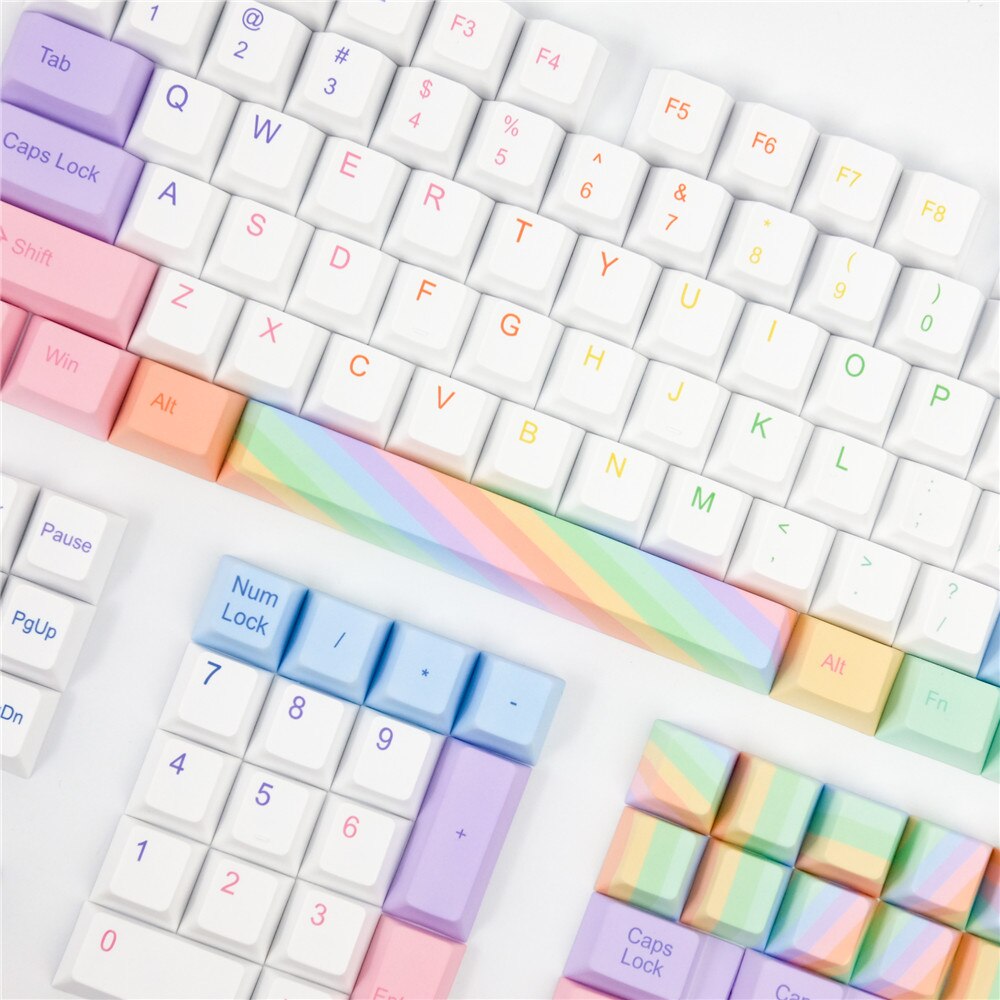 128 Keys/set PBT 5 Sides Dye subbed Key Caps For M... – Grandado