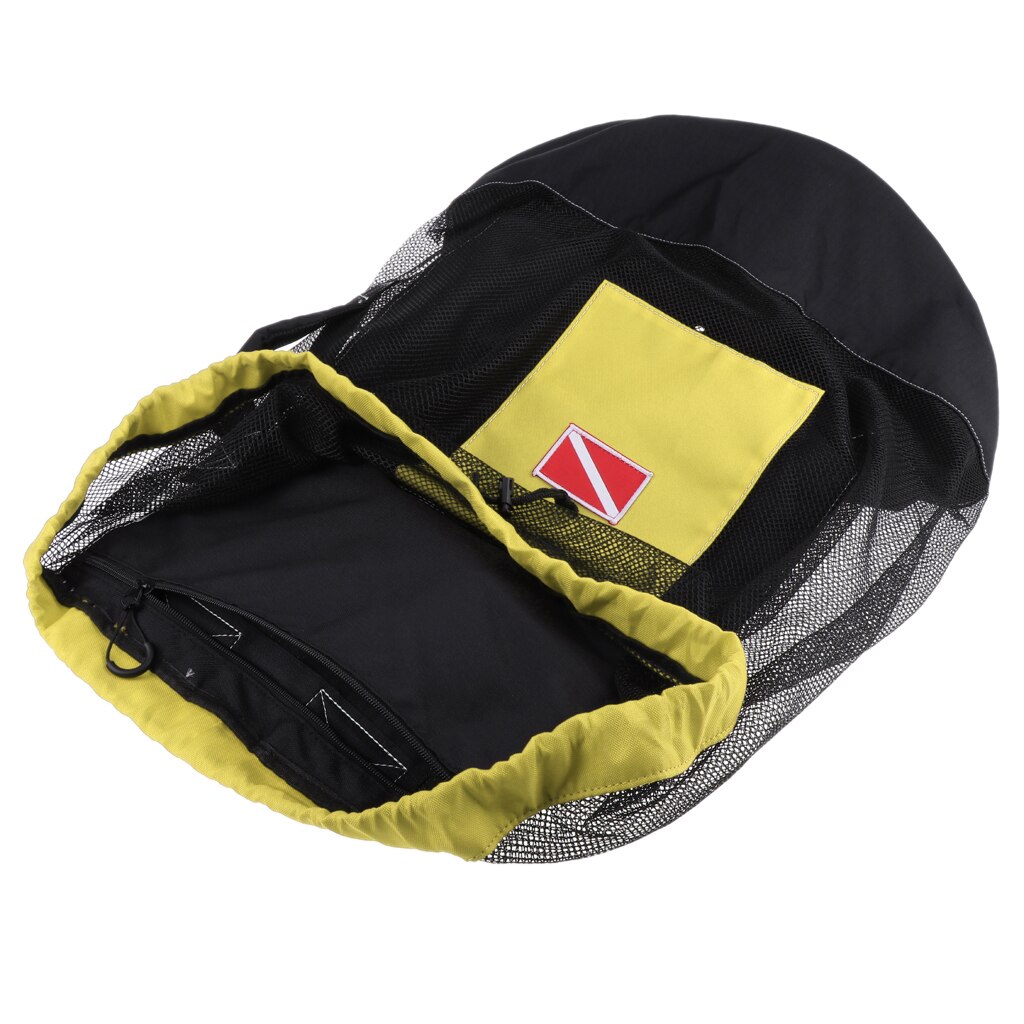 Mesh 400D Oxford Fabric Scuba Diving Snorkeling Mesh Backpack Dive Gear Dry Bag Sack Pack Scuba Diving Mesh Backpack: Yellow