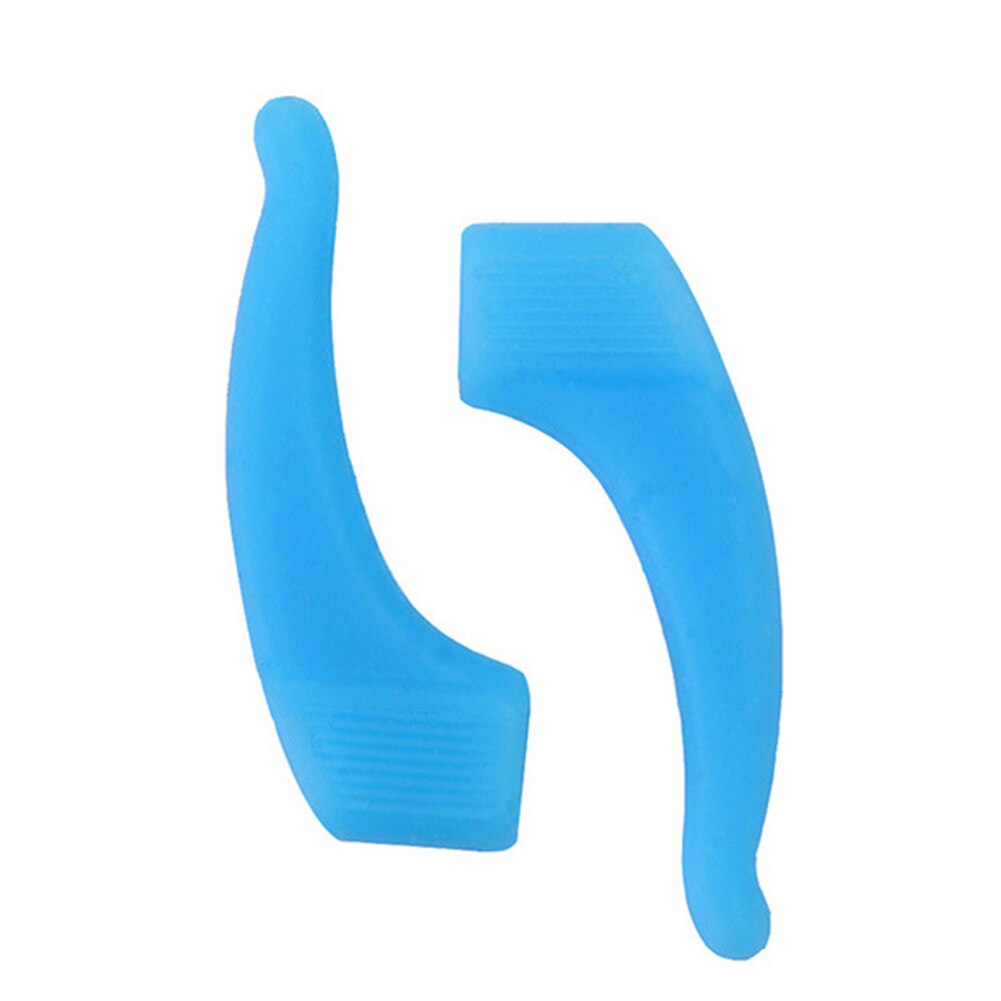 1Pairs Eyewear Anti Slip Siliconen Oorhaak Tempel Tip Houder Ogen Bril Accessoires Effen Kleur Anti Slip Oor Haken siliconen: Blauw
