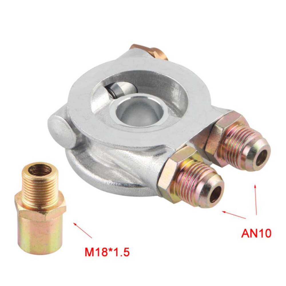 OIL COOLER FILTER SANDWICH PLATE + THERMOSTAT ADAPTOR (AN10 or AN8) FITTINGS 3/4-16UNF,M18,M20,M22 Oil Filter Oil Adapter: AN10 M18 1.5