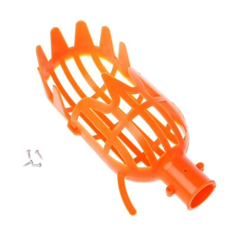 Recolector de frutas de plástico naranja práctico sin poste, herramienta de recolección de jardín, granja de jardinería,: Naranja