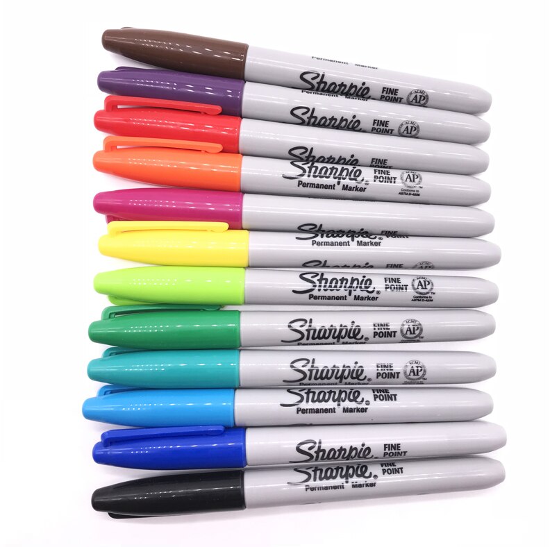 Sharpie 30001 Verf Marker Permanent Marker Pen Waterdicht 1mm Fijne Tip Glad Auto Verf Marker voor Metalen Banden Graffiti markers