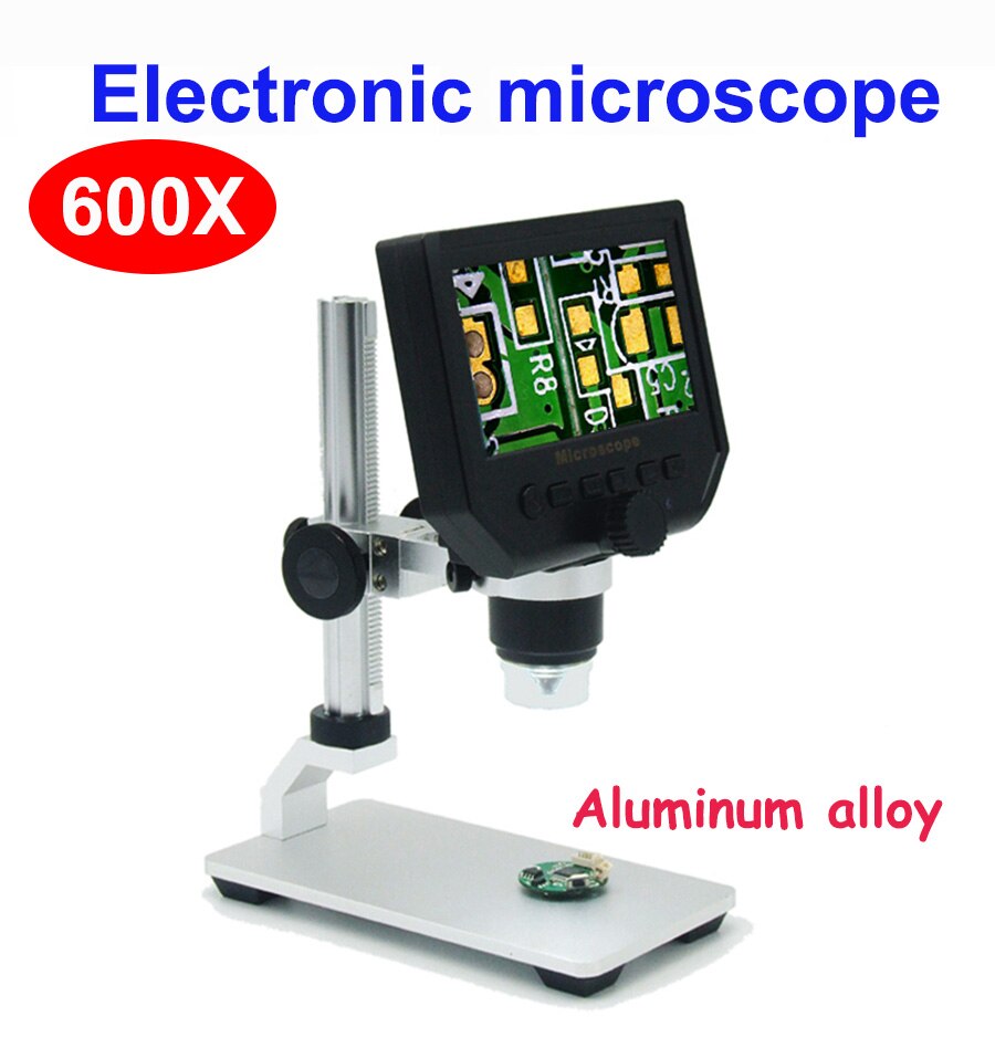 G1000 1000X Elektronische Usb Microscoop Digitale Solderen Video Microscoop Camera 4.3 Inch Lcd Endoscoop Vergrootglas Camera + Led: G600 metal stand