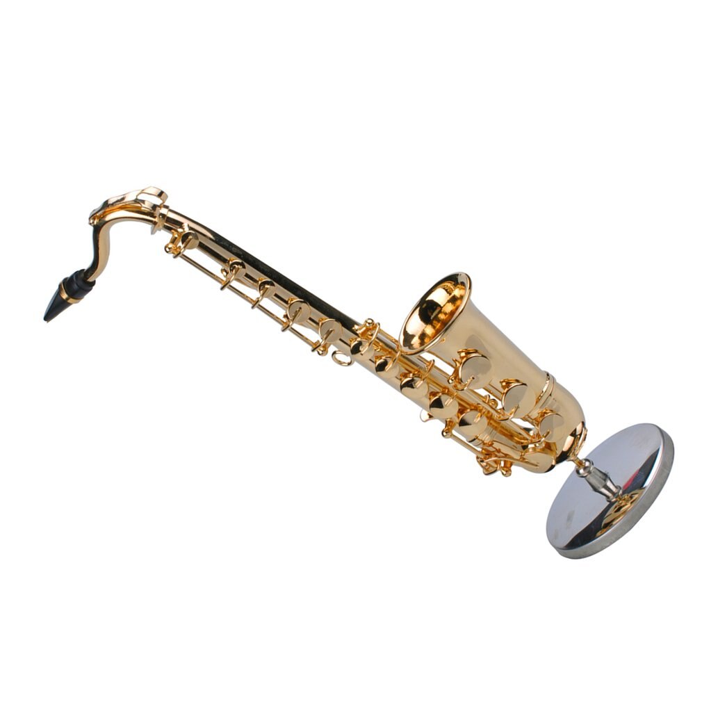 Mini Saxophone Musical Instruments Goldplated Miniature Saxophone Home Decor