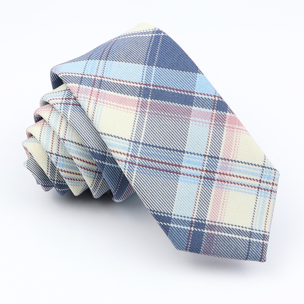 Plaid Tie For Men Women Soft Skinny Cotton TR Fabric Necktie For Wedding Bussiness Casual Man's Neckties Suits Flower Cravat